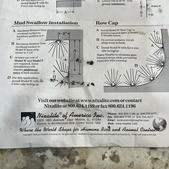 Nixalite Model H Bird Spiked 10 X 2 Feet Wildlife Deterrent Kit Stainless Steel - Picture 11 of 16